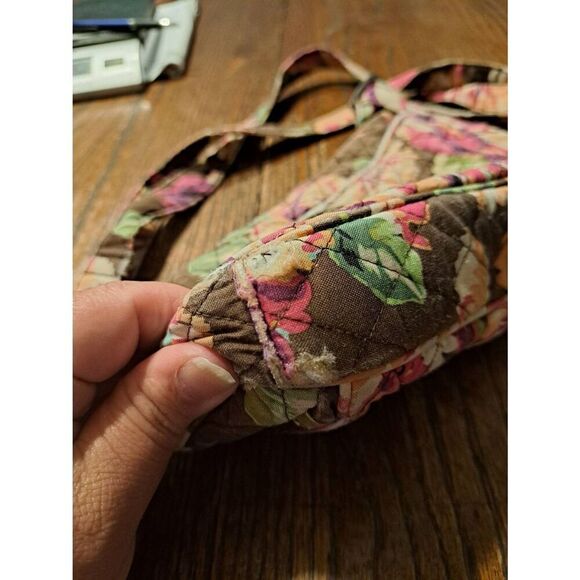 Vera Bradley Quilted Floral Purse Bag Brown Green Orange Pink Fixer Upper READ - Picture 12 of 12